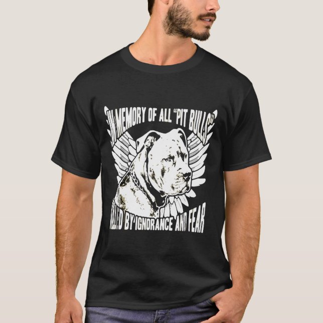 Pitbull In Memory Of All Pitbulls T-Shirt (Front)