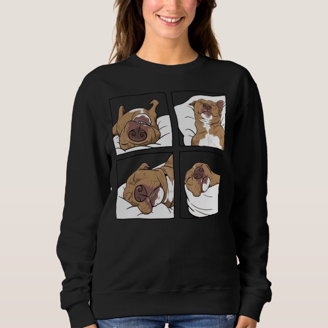 Pitbull Lazy Funny Pitbull Lazy Sweatshirt (Front)