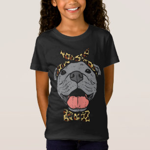 Pitbull Leopard Print Bandanna Pitties Dog Lover O T-Shirt