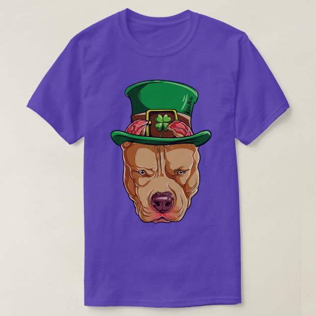 Pitbull Leprechaun St Patricks Day Irish For Dog L T-Shirt (Design Front)