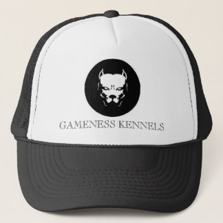 Pitbull logo dog, GAMENESS KENNELS Trucker Hat