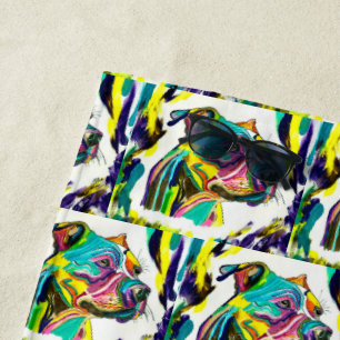 Pitbull Love Beach Towel