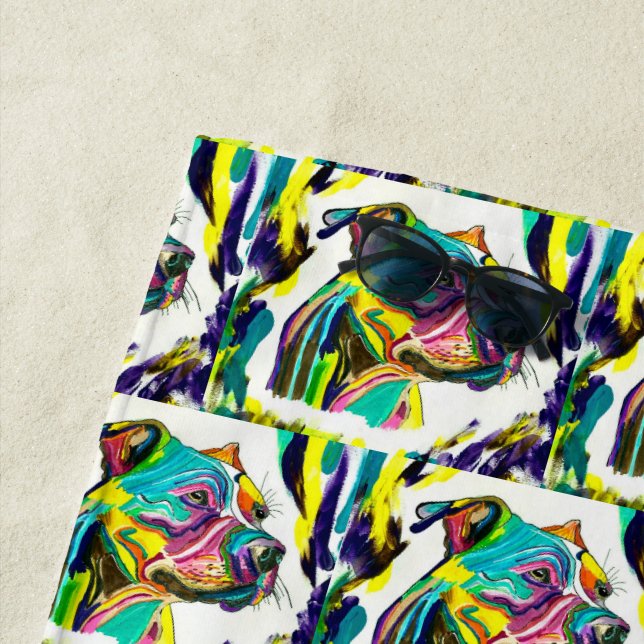 Pitbull Love Beach Towel (In Situ)