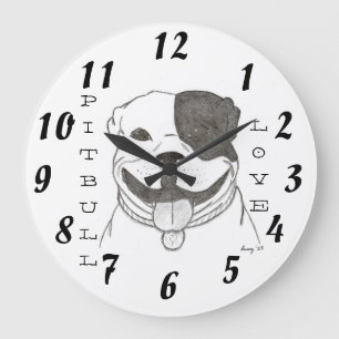 Pitbull Love Clock