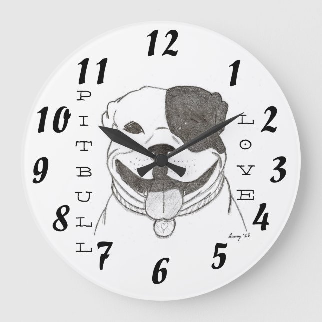 Pitbull Love Clock (Front)