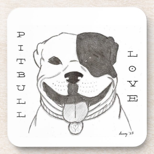 Pitbull Love Coasters - Set of 6 (Front)