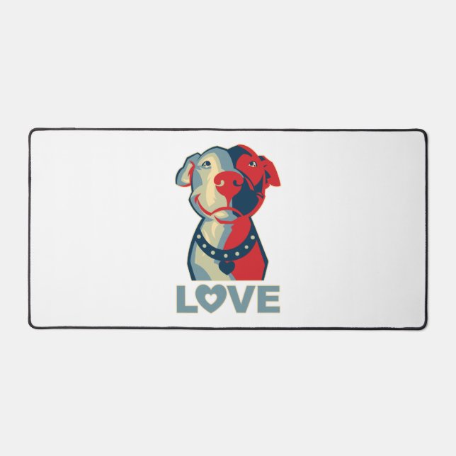 Pitbull - LOVE Desk Mat (Front)