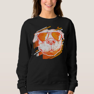 Pitbull Love Graffiti Sunglasses Cute Vintage Dog  Sweatshirt