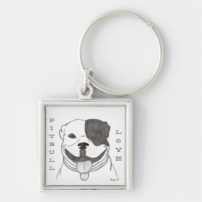 Pitbull Love Keychain (Front)