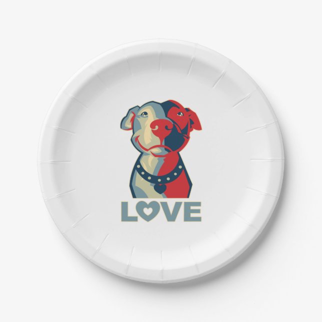 Pitbull - LOVE Paper Plate (Front)