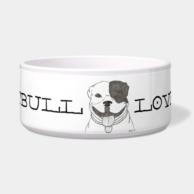 Pitbull Love Pet Bowl (Front)