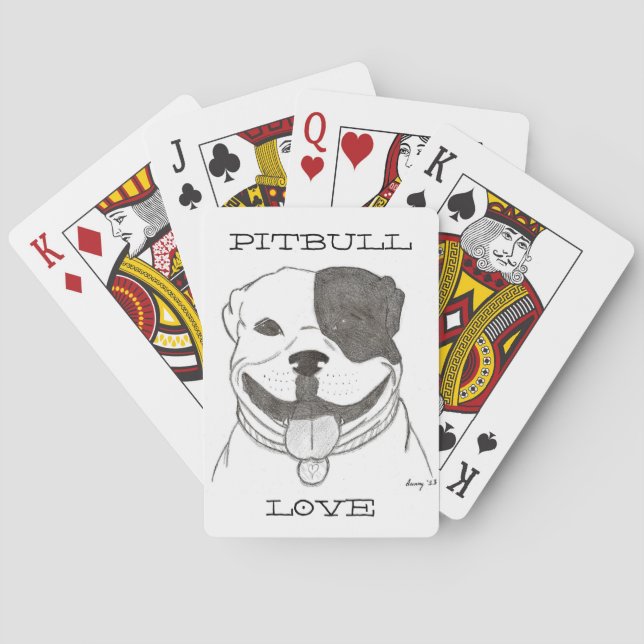 Pitbull Love Playing Cards (Back)