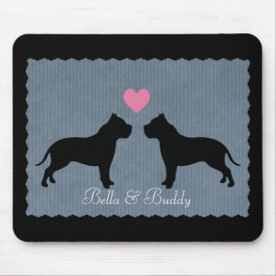 Pitbull Love Silhouette Mouse Mat