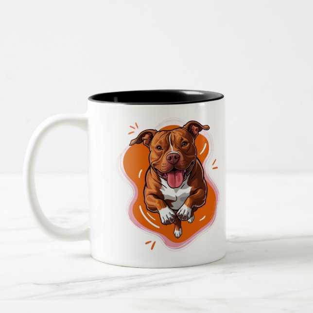 Pitbull Love  Two-Tone Coffee Mug (Left)
