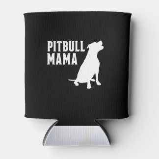 Pitbull Mama Silhouette Can Cooler