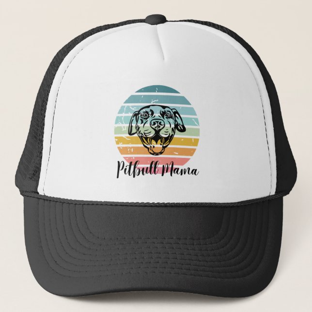 Pitbull Mama Trucker Hat (Front)