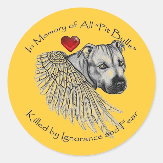 Pitbull Memorial Stickers (Front)