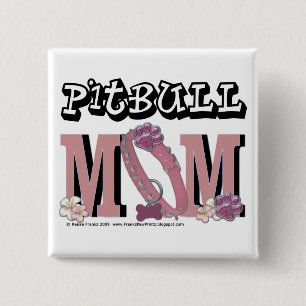 Pitbull MOM 15 Cm Square Badge