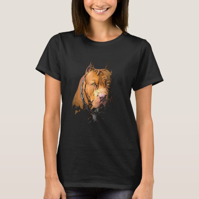 Pitbull Mom Dad Casual Graphics Design T-Shirt (Front)