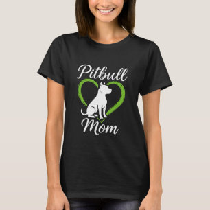 Pitbull Mom Dog Lover Cute Heart Pet Owner T-Shirt