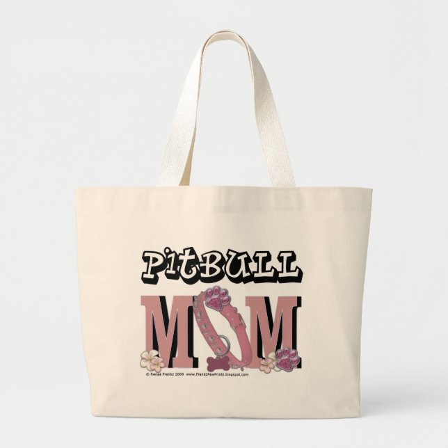 Pitbull MOM Large Tote Bag (Front)
