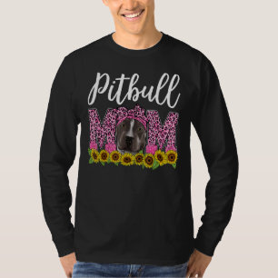 Pitbull Mum Leopard Mother's Day Best Pitbull Dog T-Shirt