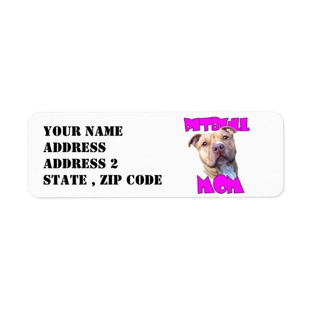 Pitbull Mum Return Address Labels (Front)