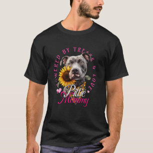 Pitbull Mum Sunflower Pittie Mama Cute Pit Bull Pu T-Shirt