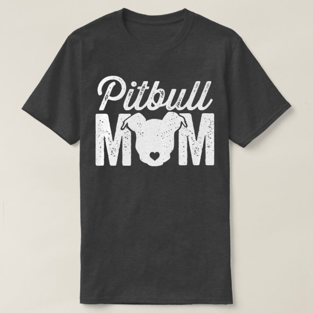 Pitbull Mum White T-Shirt (Design Front)