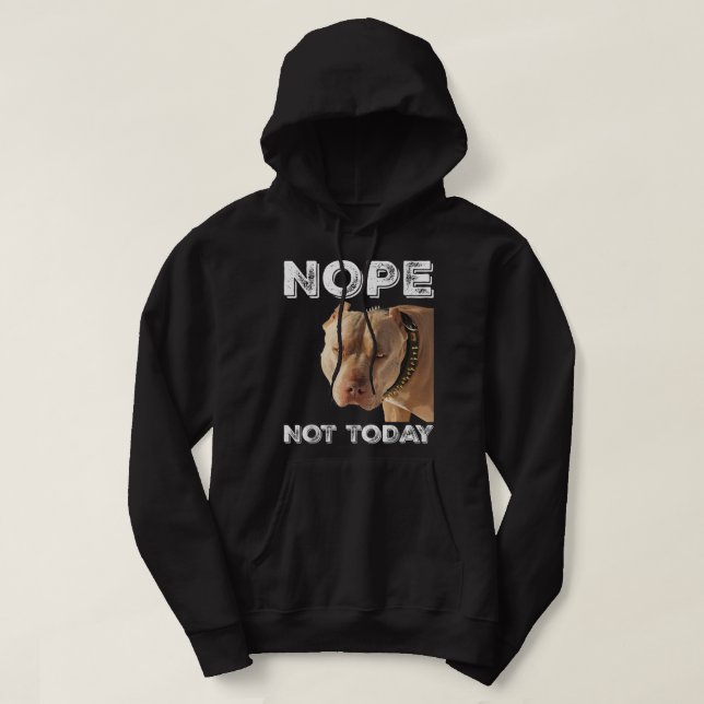 Pitbull - Nope Not Today T-Shirt Pitbull Lover T-S Hoodie (Design Front)