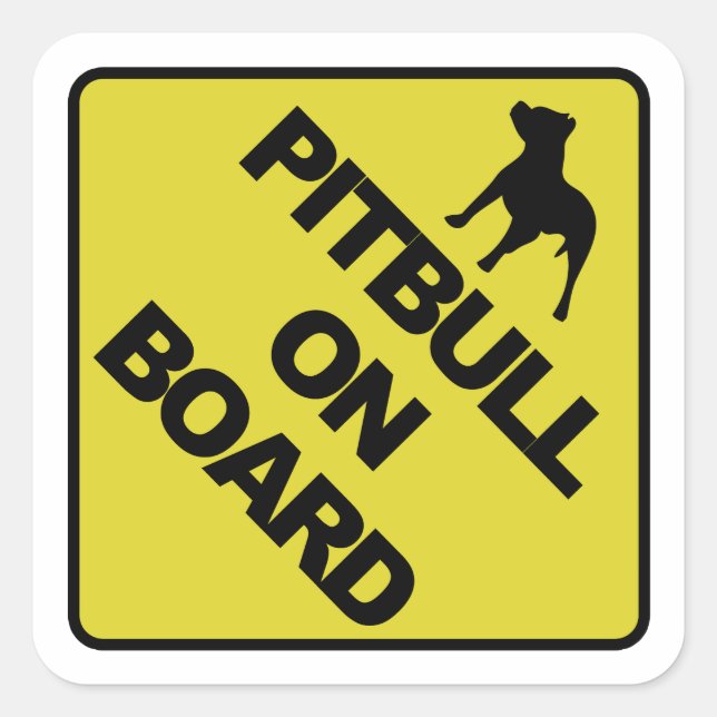 Pitbull on Board Square Sticker (Front)