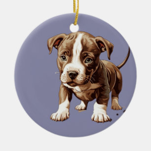 Pitbull Ornament Customisable Gift 