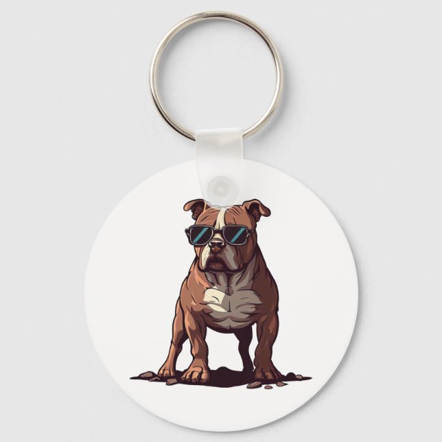 Pitbull Owner Gifts Key Ring (Front)