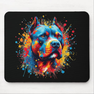 Pitbull Paint Splatter Mouse Mat