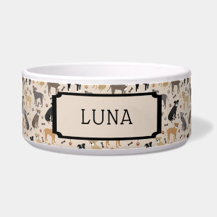 Pitbull Paws and Bones Dog Bowl