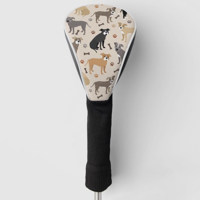 Pitbull Paws and Bones Golf Head Cover (Front)