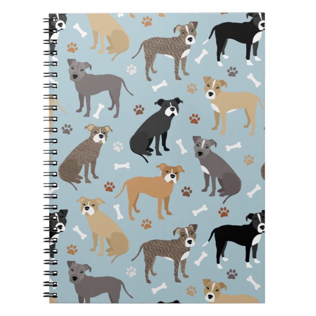 Pitbull Paws and Bones Notebook (Front)