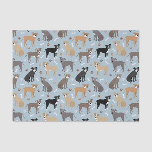 Pitbull Paws and Bones Tissue Paper (Front)