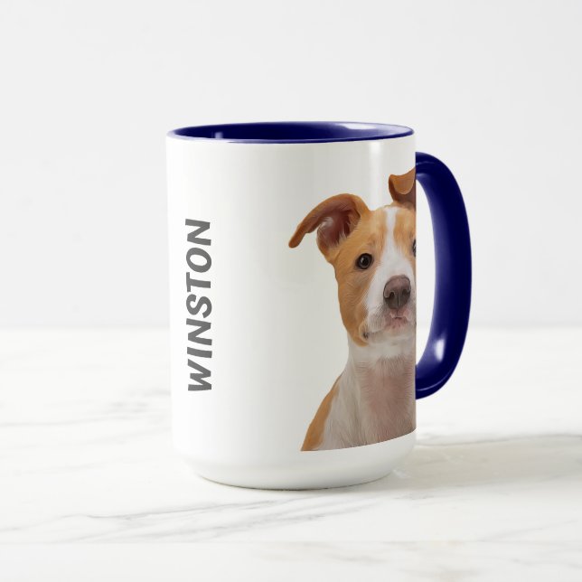 Pitbull Personalised  Mug (Front Right)