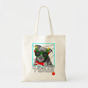 Pitbull pit bull dog christmas t merry pitmas tote bag