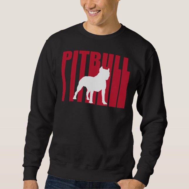 Pitbull Pit Bull Dog Red Stylised Transparent Grap Sweatshirt (Front)