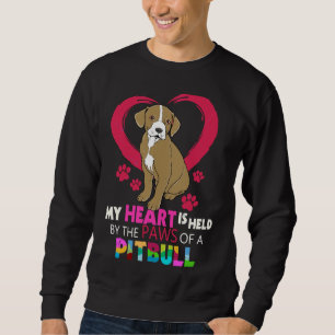 Pitbull Pit Bull Terrier Heart In The Paws Pitbull Sweatshirt