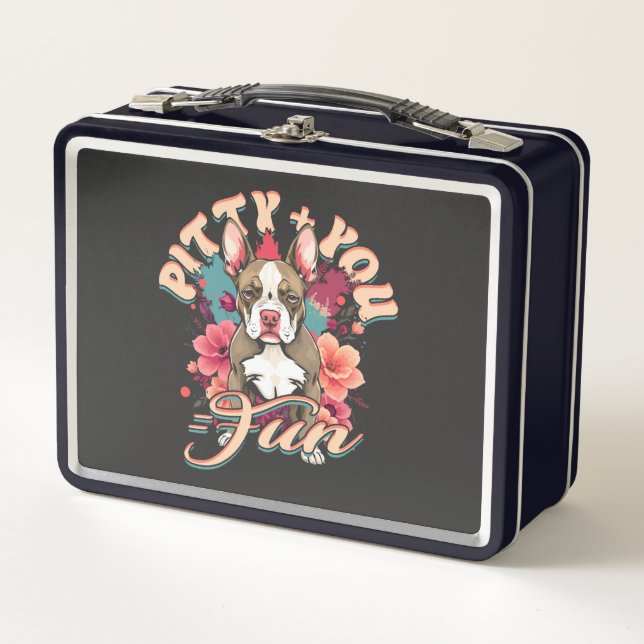 Pitbull Pitbulls Pitty + You = Fun Metal Lunch Box (Front)