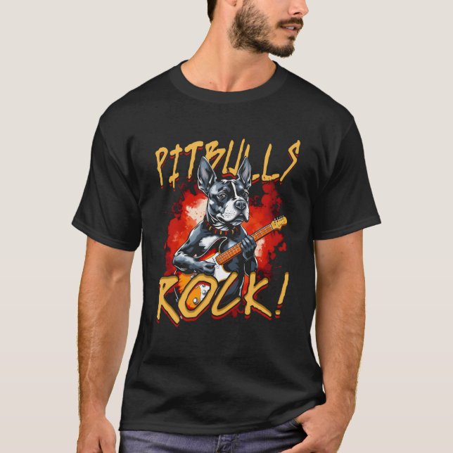 Pitbull Pitbulls Rock friends T-Shirt (Front)