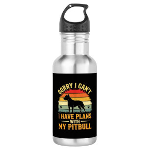 Pitbull Plans Vintage Sunset Dog Lover 532 Ml Water Bottle