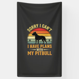 Pitbull Plans Vintage Sunset Dog Lover Banner