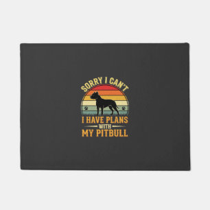 Pitbull Plans Vintage Sunset Dog Lover Doormat