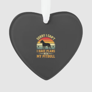 Pitbull Plans Vintage Sunset Dog Lover Ornament