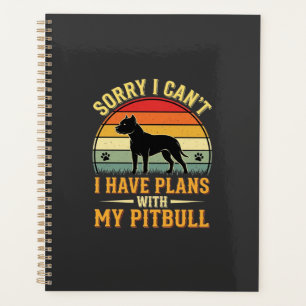 Pitbull Plans Vintage Sunset Dog Lover Planner
