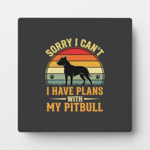 Pitbull Plans Vintage Sunset Dog Lover Plaque